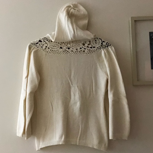 Moth | Anthropologie Cream Hooded Sweater - Picture 2 of 8